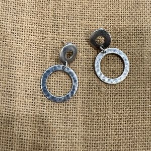 Hammered Post Dangle Earrings